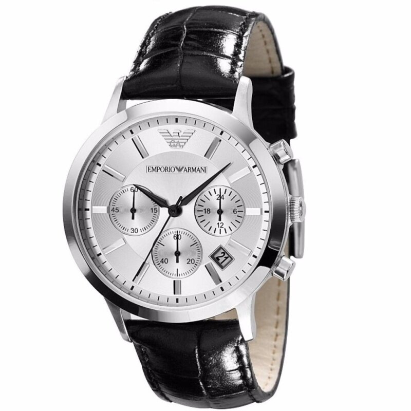 Emporio Armani Mens Classic White Dial Chronograph Watch AR2432 Malaysia