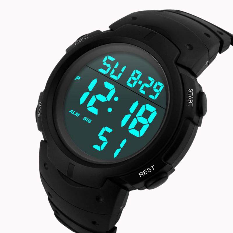 Fashion Waterproof Mens Boy LCD Digital Stopwatch Date Rubber Sport Wrist Watch Malaysia