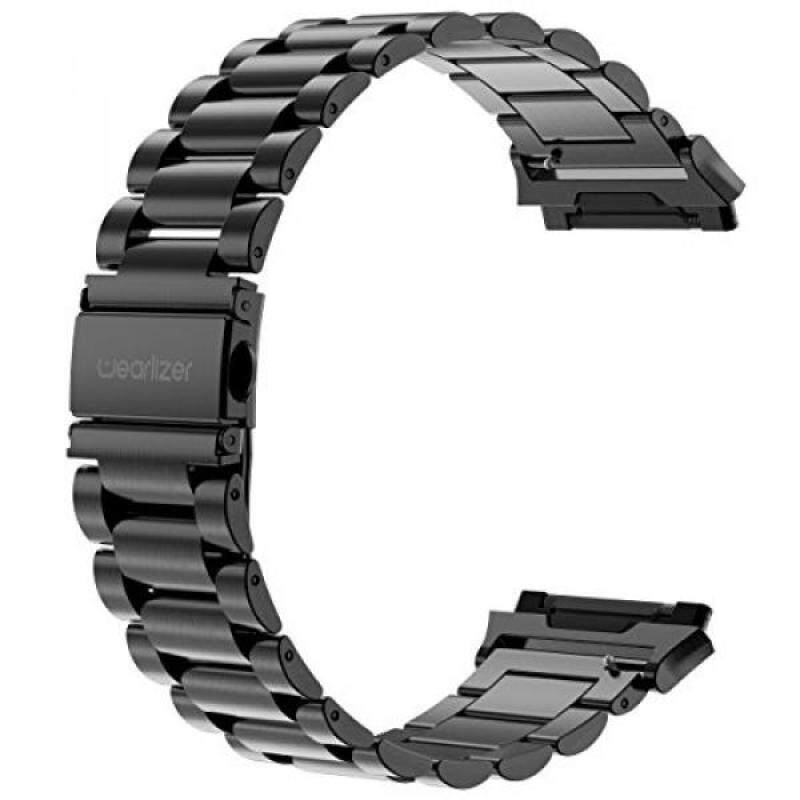 For Fitbit Ionic Bands, Wearlizer Metal Links Band Replacement for Ionic, Lux Accessories Stainless Steel Bracelet Strap with Folding Clasp for Fitbit Ionic Smartwatch - Black Malaysia