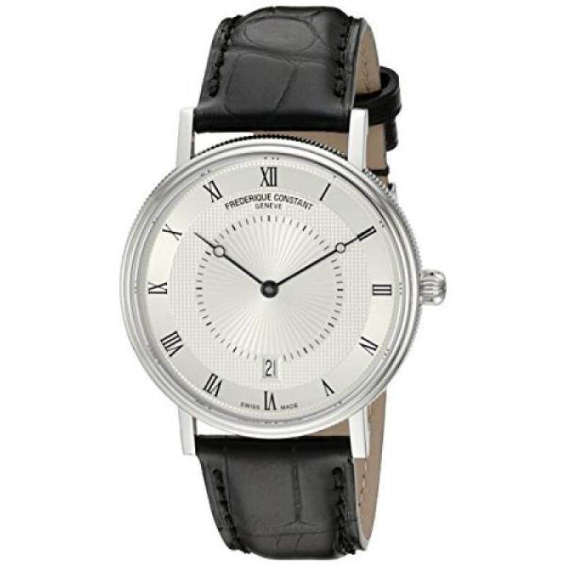Frederique Constant Mens Slim Line Silver Dial Black Leather Strap Stainless Steel Swiss Automatic Watch FC-306MC4S36 Malaysia