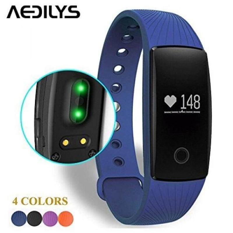 From USA Smart Bracelet , AEDILYS Bluetooth 4.0 Smart Bracelet Smart Band Heart Rate Monitor Dynamic Wristband Pedometer Smart band Bracelet Fitness Tracker for IOS Android - Blue Malaysia