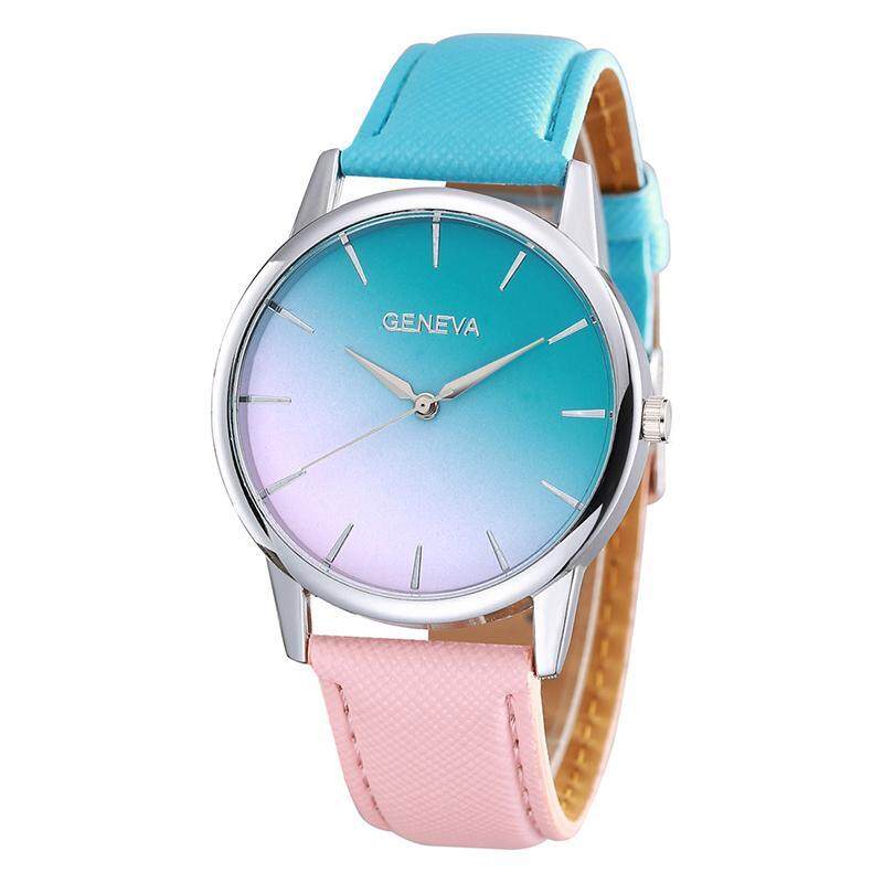Geneva Fashion Ladies Watch Gradient Color Woman Watch - Blue Pink Malaysia