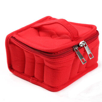 HengSong Portable 16 Bottles Essential Oil Bag Carrying Case DoubleZipper Travel Makeup Cosmetic Bag Red Mei 2018 - 4 HengSong Portable 16 Bottles Essential Oil Bag Carrying Case DoubleZipper Travel Makeup Cosmetic Bag Red - 4