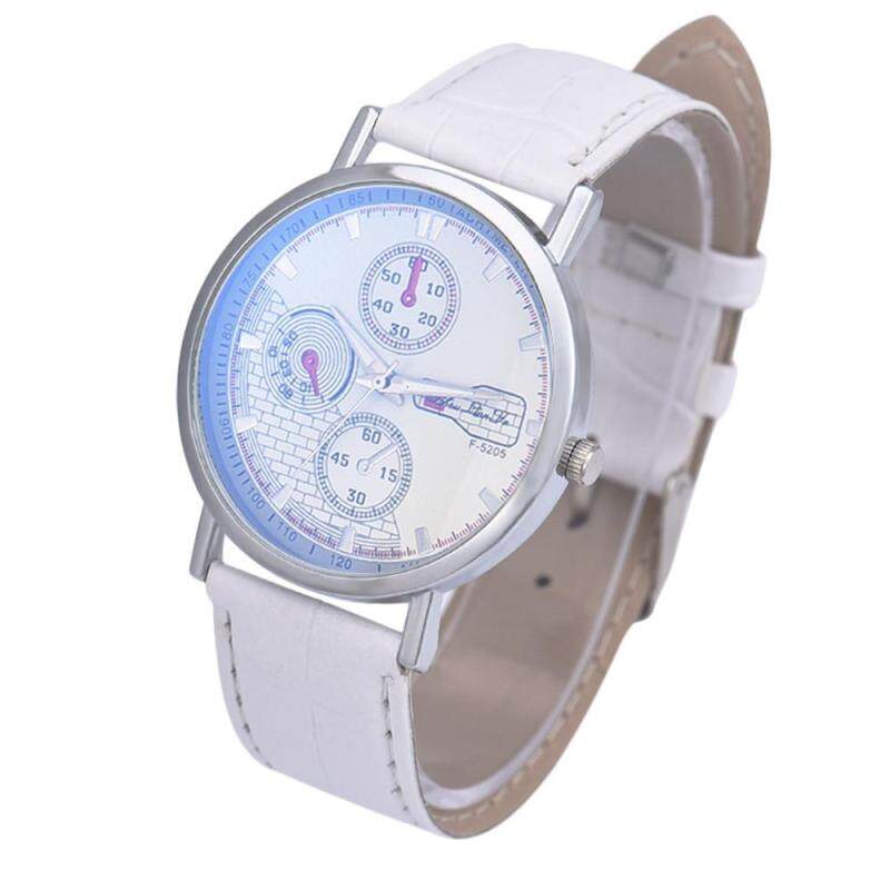 Hot Sale!Unisex Leather Band Analog Quartz Business Wrist Watch White Malaysia