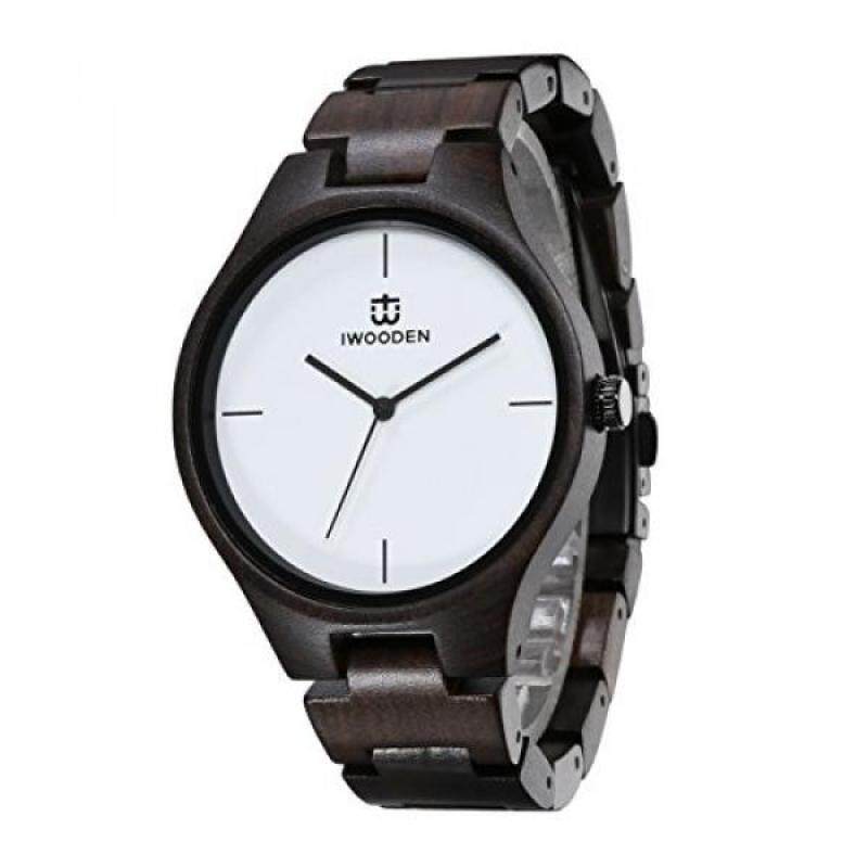 IWOODEN Ebony Wood Watch Analog Quartz Wrist Watch For Men Vintage Handmade Watch Malaysia