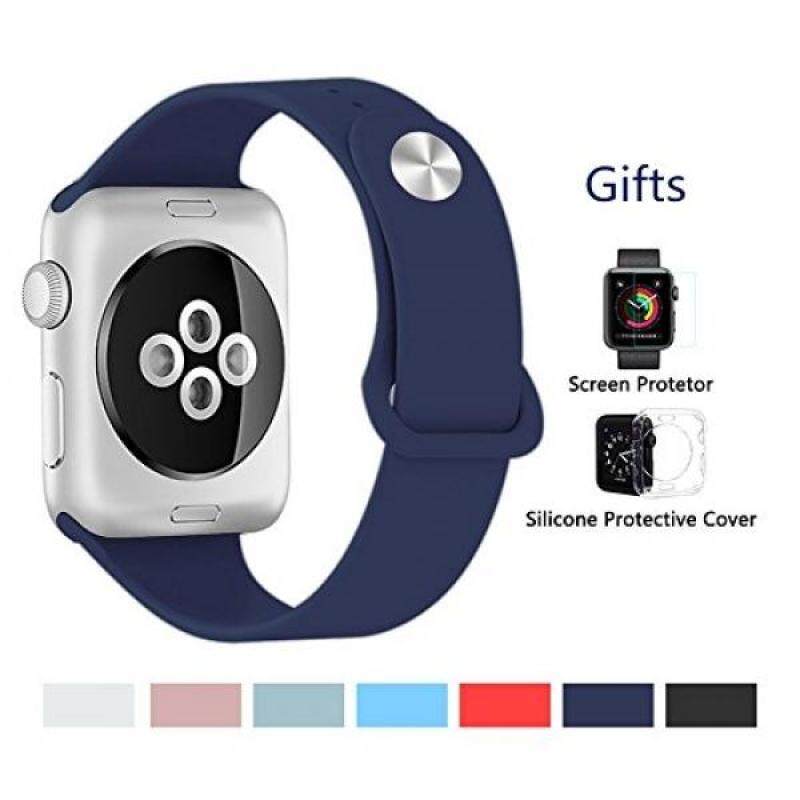 Kortusa Apple Watch Band 42mm Silicone Soft Sport Replacement iwatch Band for iWatch Series 1 Series 2 Series 3 Nike+ Sport and Edition Navy blue Malaysia