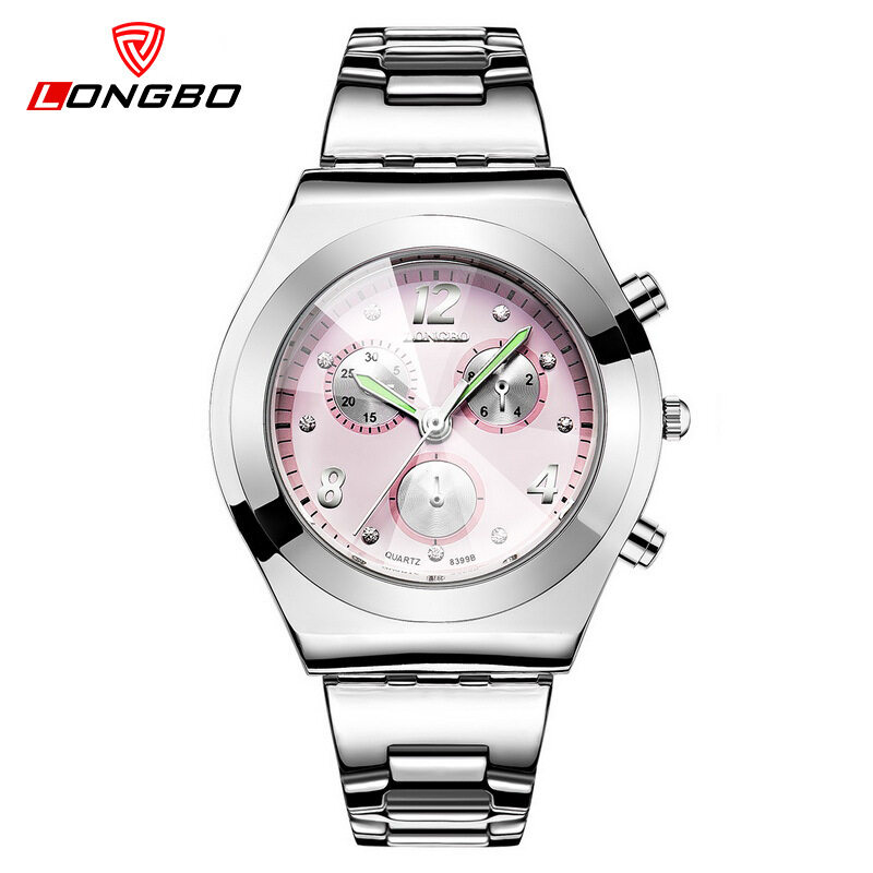 Long wave LONGBO fashion strip three eyes watch Watch Diamond wholesale 8399 Malaysia