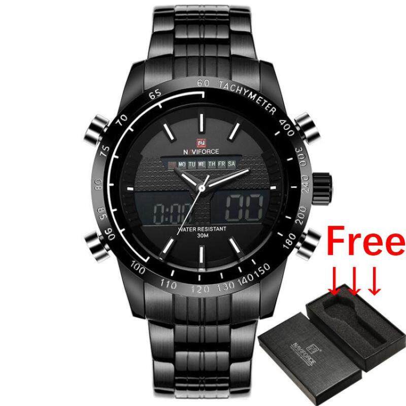 Luxury Brand NAVIFORCE Men Fashion Sport Watch Jam Tangan es Mens Quartz Analog Digital Clock Man Full Steel Wrist Watch Jam Tangan Malaysia