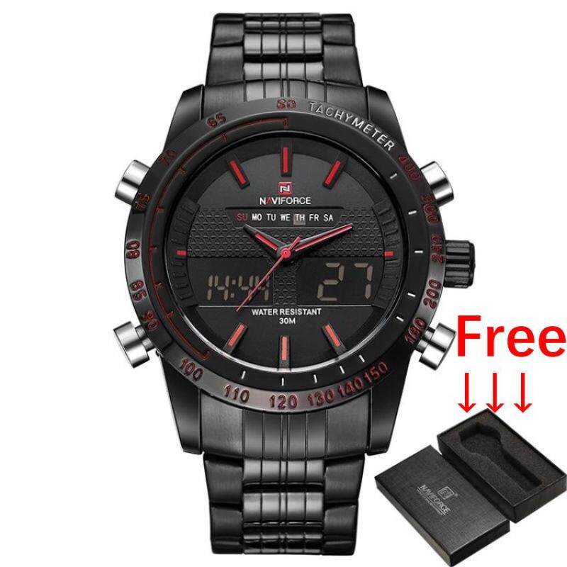 Luxury Brand NAVIFORCE Men Fashion Sport Watch Jam Tangan es Mens
Quartz Analog Digital Clock Man Full Steel Wrist Watch Jam Tangan Malaysia