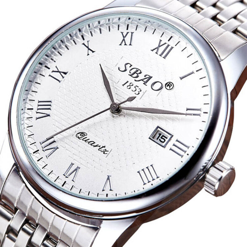Male big new fashion watch Double treasure steel watch wholesale WeChat Taobao calendar waterproof male ladies on behalf of Malaysia