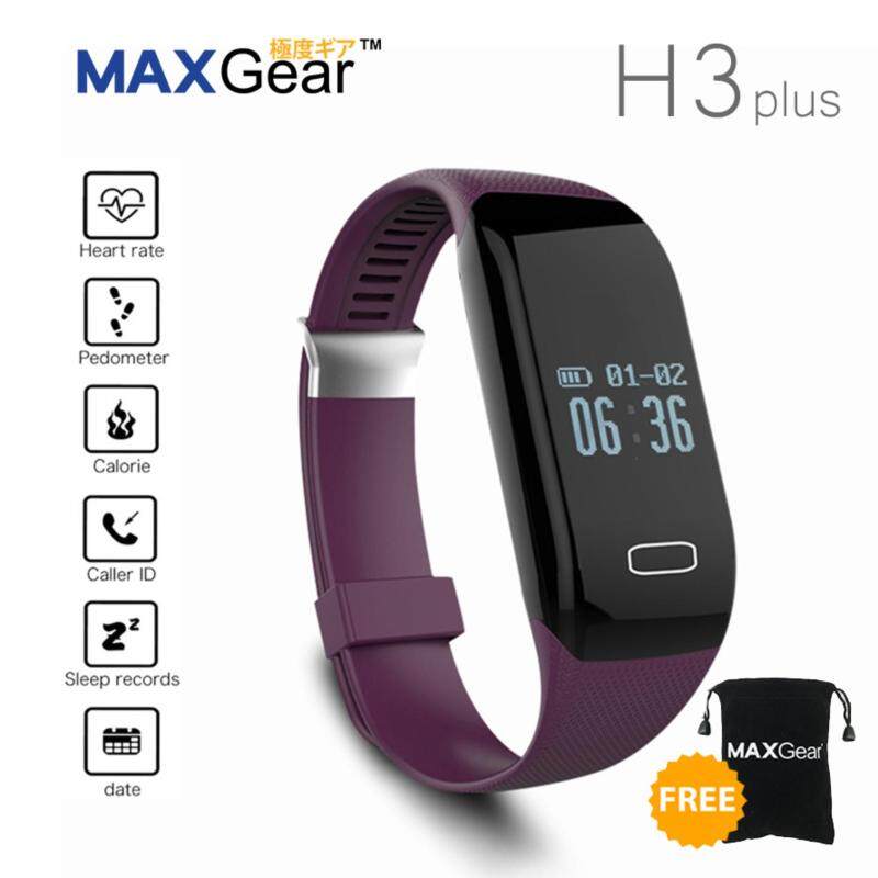 MAXGear H3 Plus Heart Rate Pedometer Fitness Wristband Smart Watch Purple Malaysia