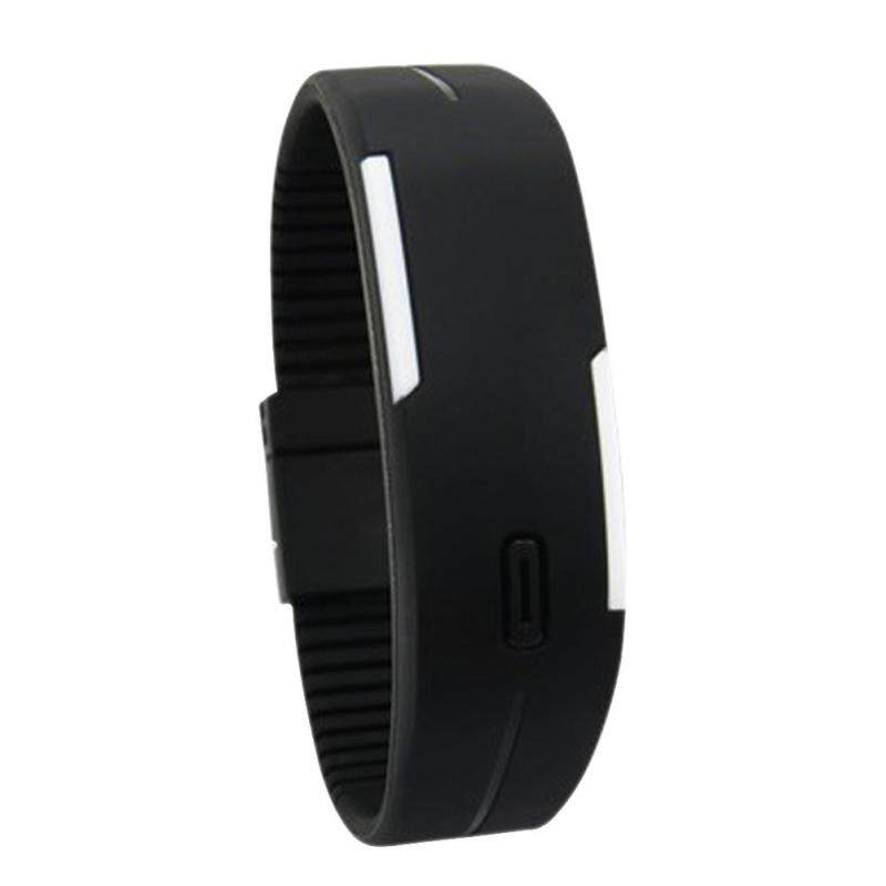 Men Women Rubber LED Watch Date Bracelet Digital Sport Wristwatch Black Malaysia
