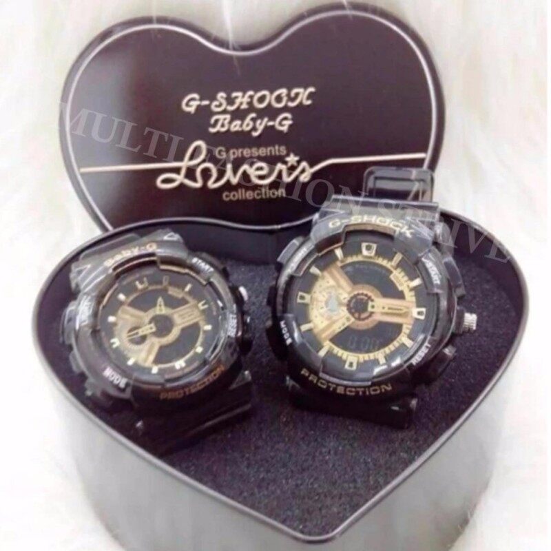 Mens Twin Black Golden Watchs Malaysia