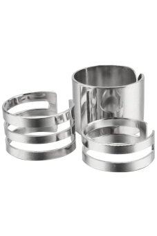Metal Alloy Knuckles Womens Adjustable Ring Set Of 3(Silver) Mei 2018 - 2 Metal Alloy Knuckles Womens Adjustable Ring Set of 3(Silver) - 2