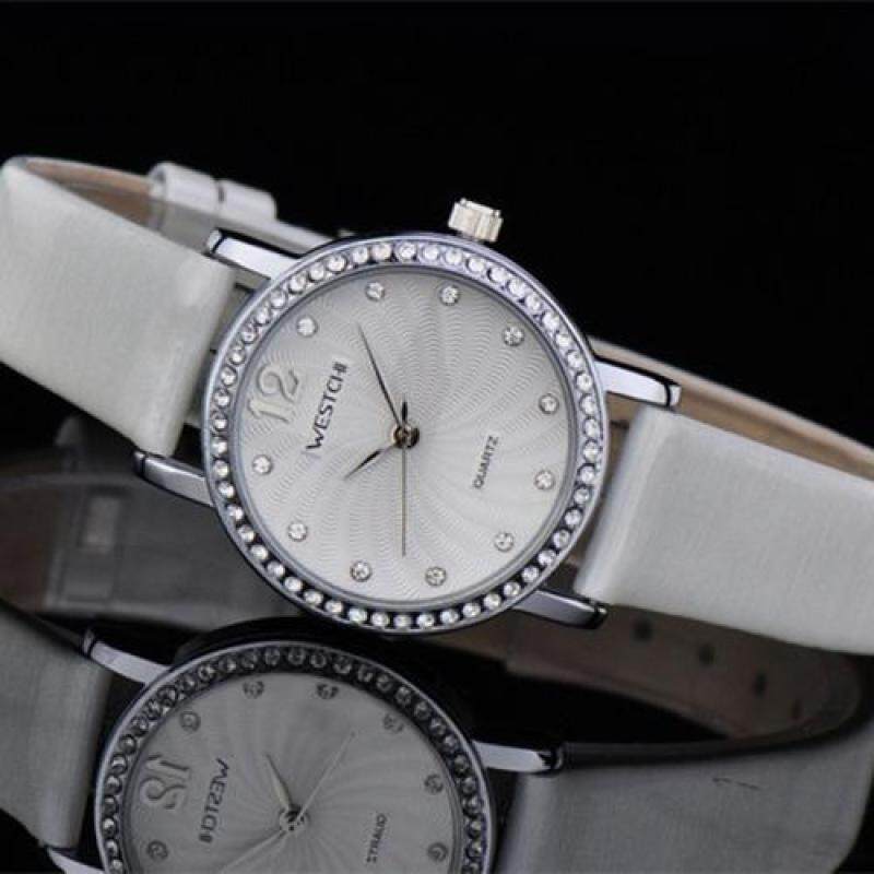 moob West Chi westchi genuine disc drill scale belt quartz watch W3113L Watch (SilverWhite) Malaysia