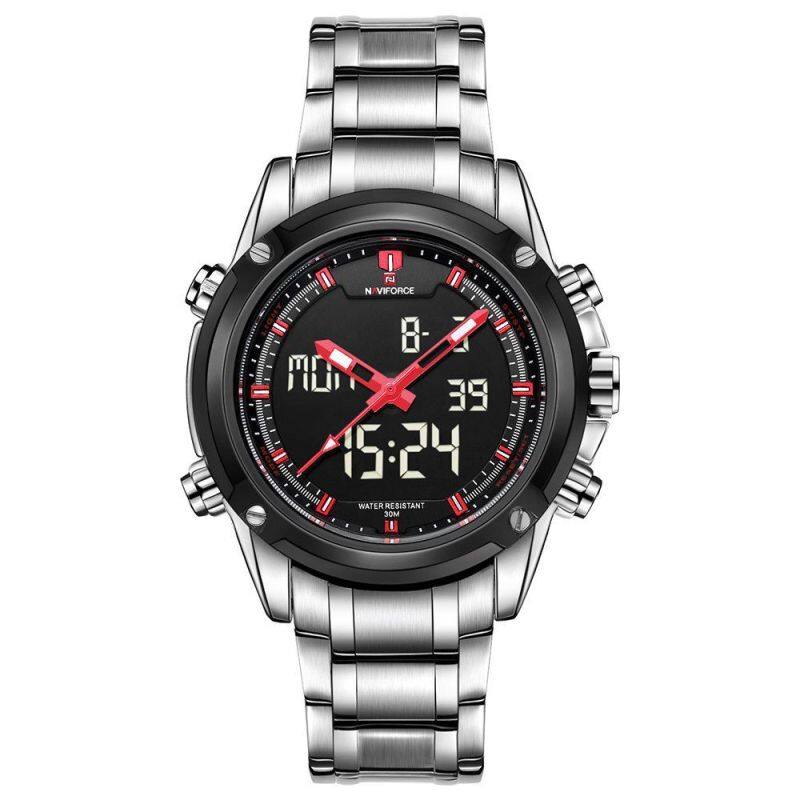 NAVIFORCE NF9050 Dual Movt Men Quarz Watch Analog Digital LED Malaysia