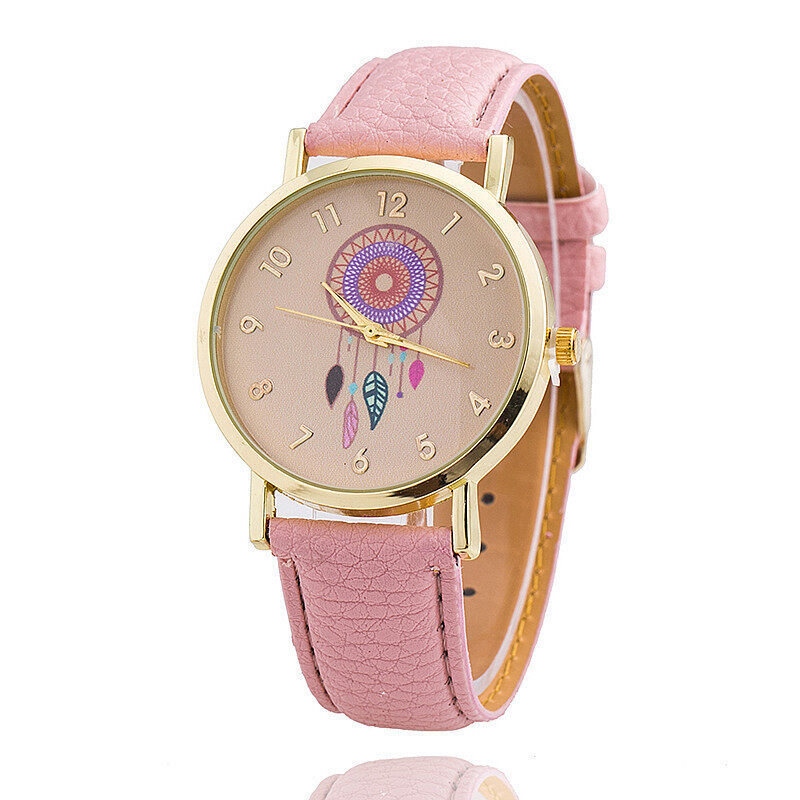 New Brand Women Causal Leather Ladies Quartz Watches (Pink) Malaysia