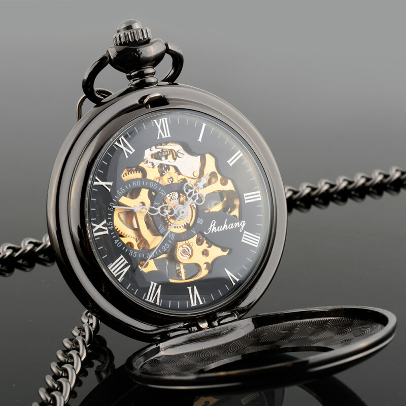New Vintage Retro Mens Hollow Skeleton Mechanical Quartz Pocket Watch Gift Malaysia
