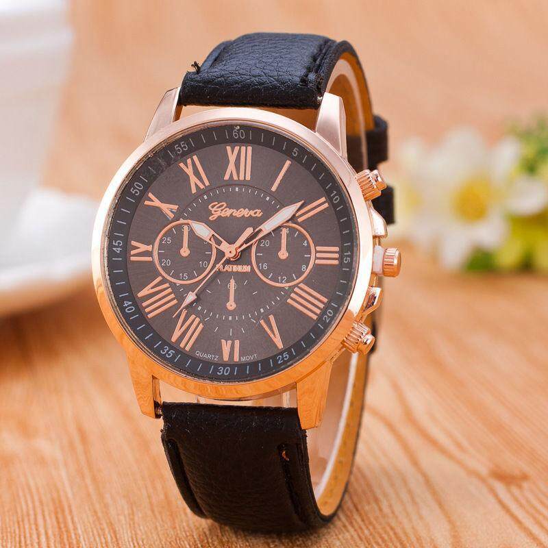 Newworldmall* Geneva Roman Numerals Watch Wristwatch Quartz Watches For Women/Men Colorful Malaysia