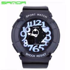 Original SANDA 234 Kids Waterproof Analog + Digital Wrist Watch (Black White) Malaysia