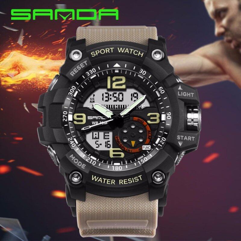 Original SANDA 759 G Style Military Waterproof Outdoor Sports Mens Shockproof Digital Watch (Black Grey) Malaysia