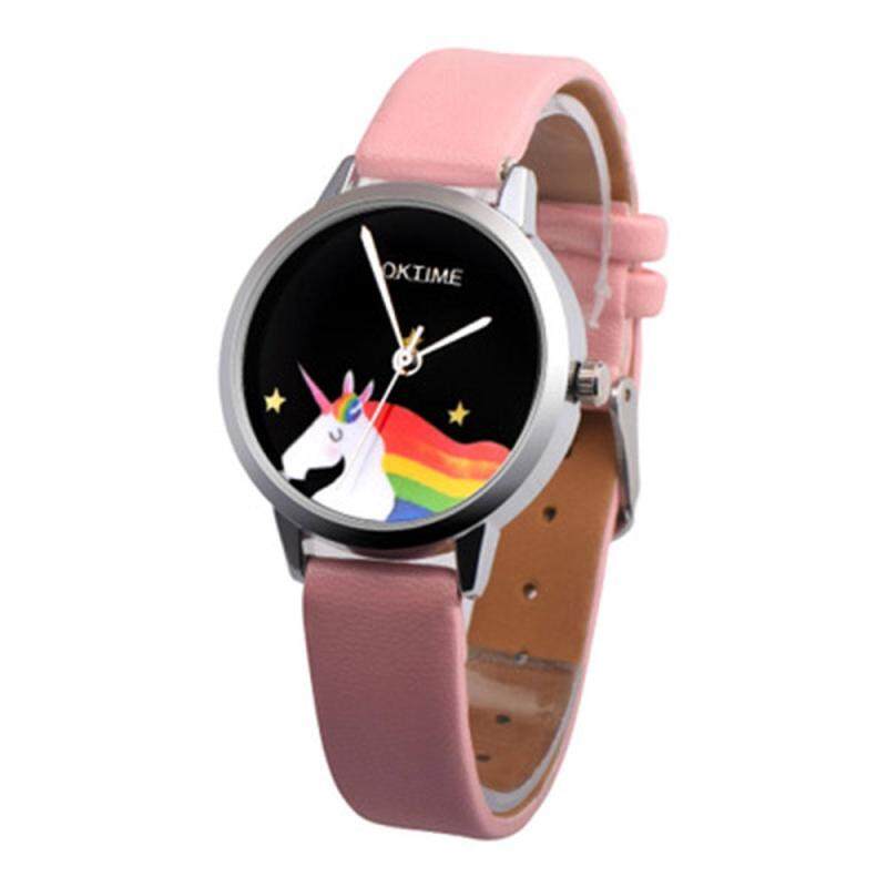 PerfectWorld Student Watch Wristwatches Rainbow Unicorn Pattern PU Strap Boys Girls Colorful Malaysia