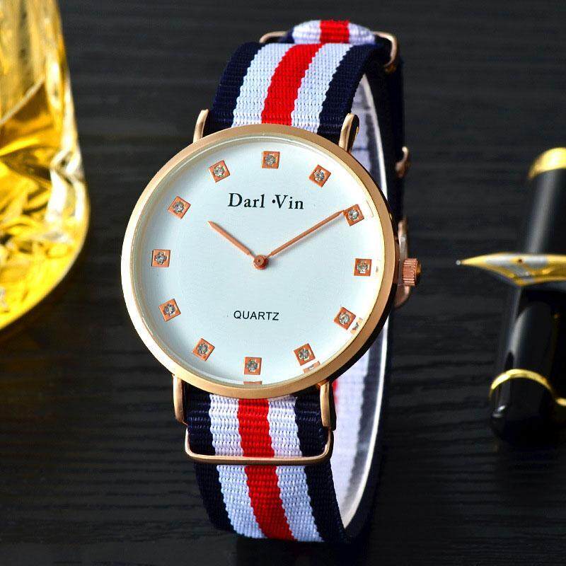 PerfectWorld Womens Fashion Wrist Quartz Watch Stripe Nylon Band Jewelry Strap Bracelet Malaysia