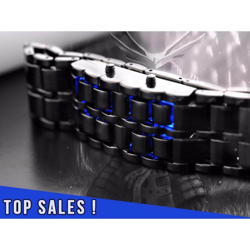 PRADO Lava LED Bracelet Watch Iron Samurai Japan Style - Black & Blue LED Malaysia