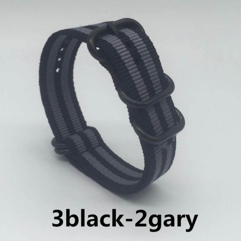 Quality 22mm Nylon Watch Band Strap Zulu NATO Strap 3.0mm Black PVD
Buckle for Sport Wristwatch - Black & Gray Malaysia