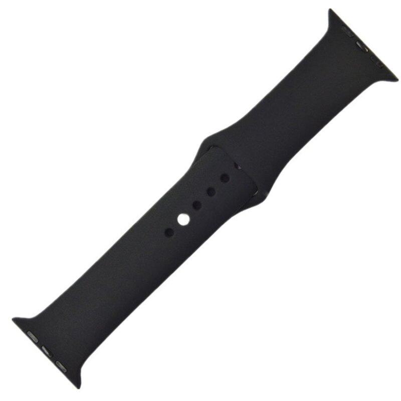 Ready Stock 1:1 silicone band with connector adapter for apple watch sport 38mm Strap For iWatch Bracelet band(black) Malaysia
