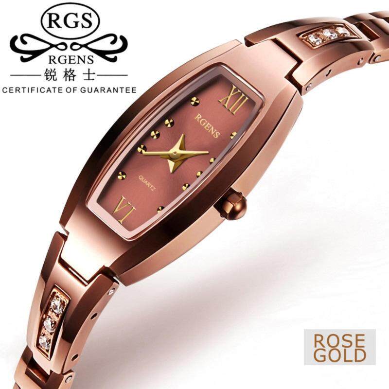 RGENS 9030L Ladies Rose Gold Diamond Bracelet Watch tungsten steel Anlog Watch Fashion QUARTZ Womens Watch Malaysia