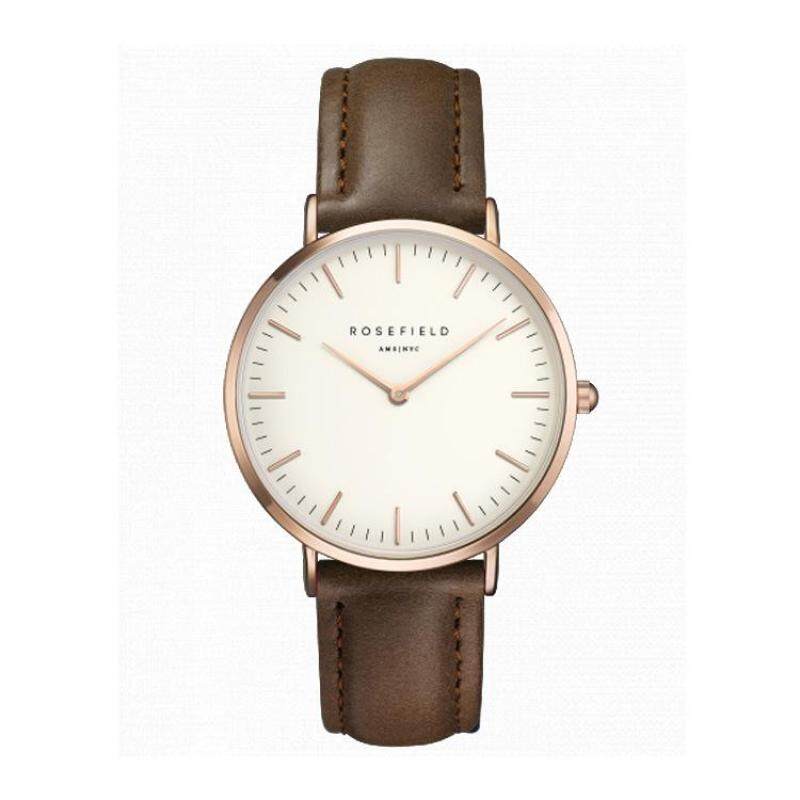 ROSEFIELD Watch Golden Genuine Leather Quartz Movement Water Resistant 3ATM Watch Women Dress Men Sports Famous Brand Watch brown Malaysia