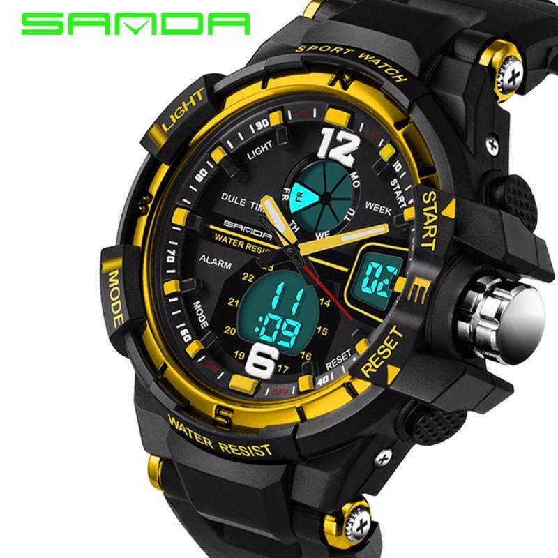 SANDA 289 Waterproof Outdoor Multifunctional Sports Mens Quality Shockproof Digital Watch (Gold) Malaysia