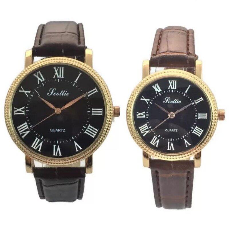 Scottie Vintage Korean Fashion Couple Roman Numeral Leather Quartz
Wrist Watch Black Malaysia