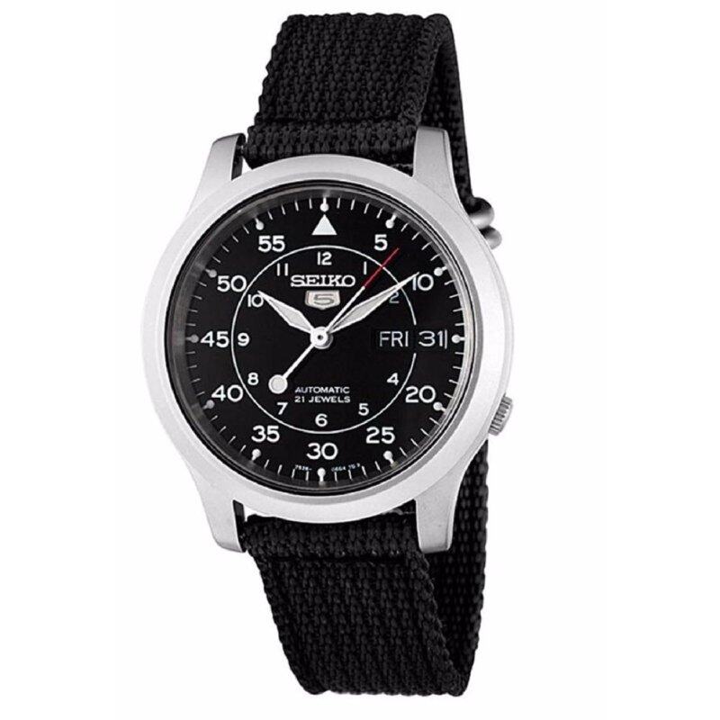 Seiko 5 Military SNK809K2 Automatic See-thru Back Black Nylon Strap
Watch (Black) Malaysia