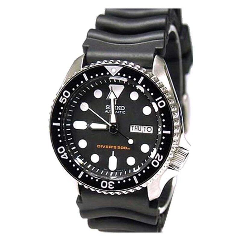 Seiko SKX007K1 Dark Grey Dial Analog Automatic Day and Date Black Rubber Strap Watch Malaysia