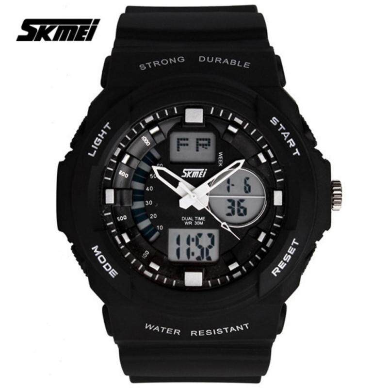 SKMEI 0955 Mens LED Analog Digital Alarm Sport Watch (Black) Malaysia