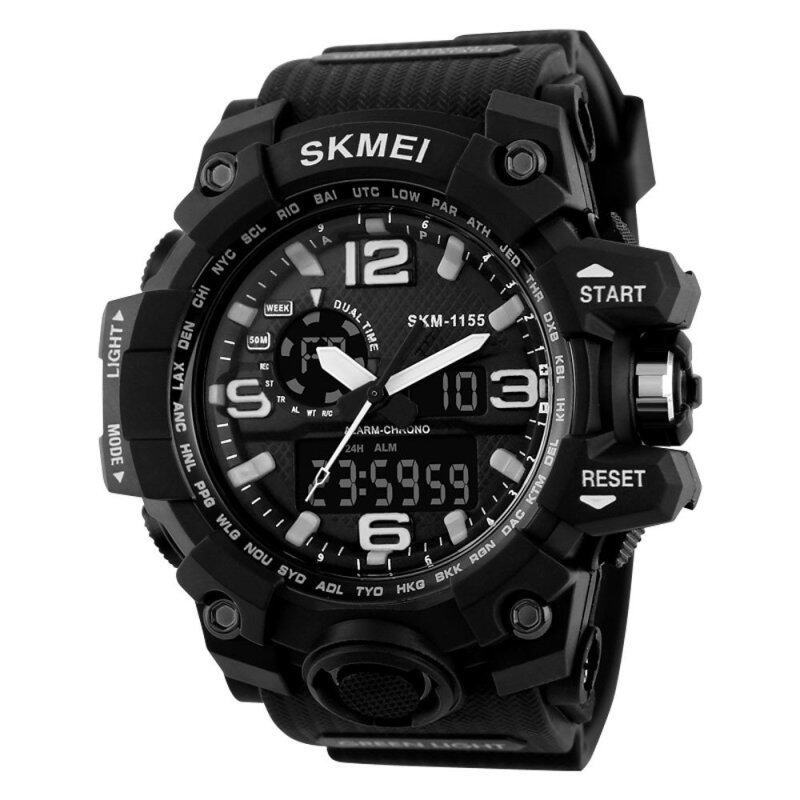 SKMEI 1155 Man Sports Watches LED Military Waterproof Wristwatch Fashion Sport Super Cool Mens Quartz Analog Digital Watch Malaysia