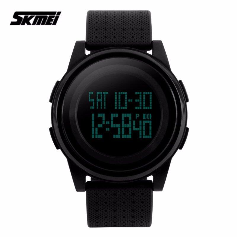 SKMEI 1206 Thin Fashion Simple Dial LED Digital Watch (Black) Malaysia