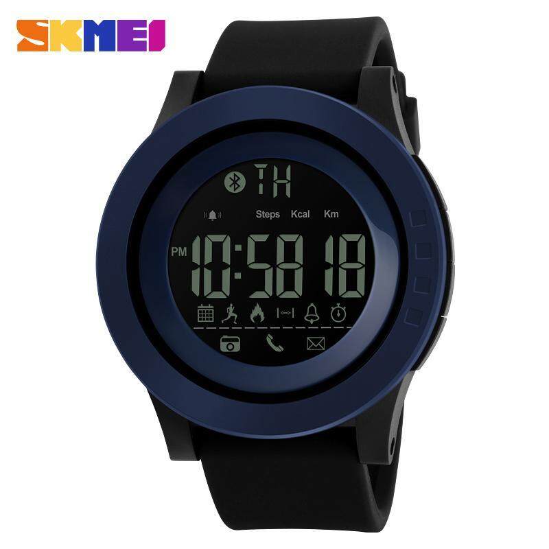 SKMEI 1255 Mens Waterproof Electronic Sports Watch Calorie Step Bluetooth Watch Blue Malaysia