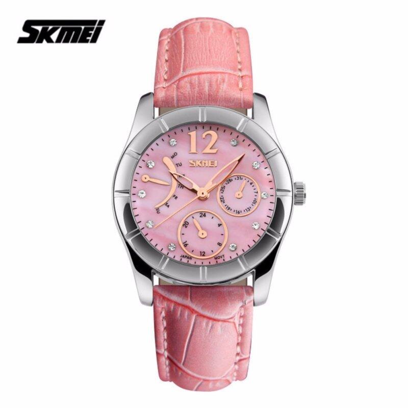SKMEI 6911 Ladiess Fashion Elegant Quartz Leather Strap Watch (Pink) Malaysia