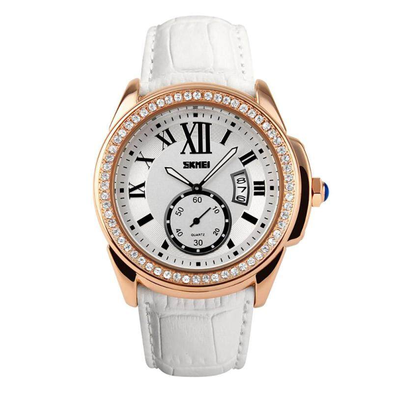 SKMEI Brand Watch 1147 Women Fashion Casual Quartz Watches Diamonds Leather Strap Sport Ladies Dress Wristwatches Clock Feminino Relogios Malaysia