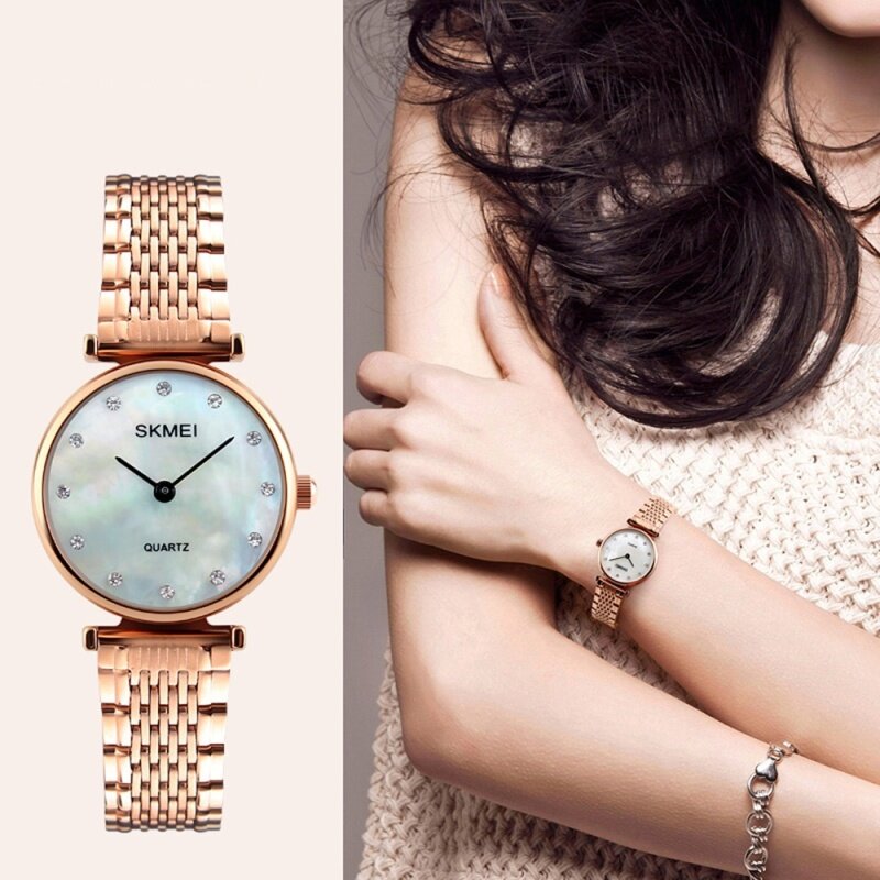 SKMEI Brand Watch Luxury Women Dress Watch Fashion Diamond Dial 30M Waterproof Quartz Ladies Bracelet 1223 Malaysia