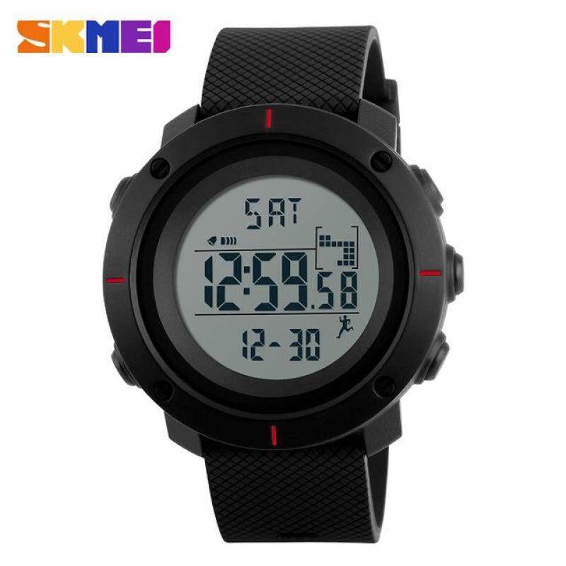 SKMEI Men Sports Watches Pedometer Calories Digital Wristwatches Chrono Back Light Repeater Waterproof 1215 - Red Malaysia