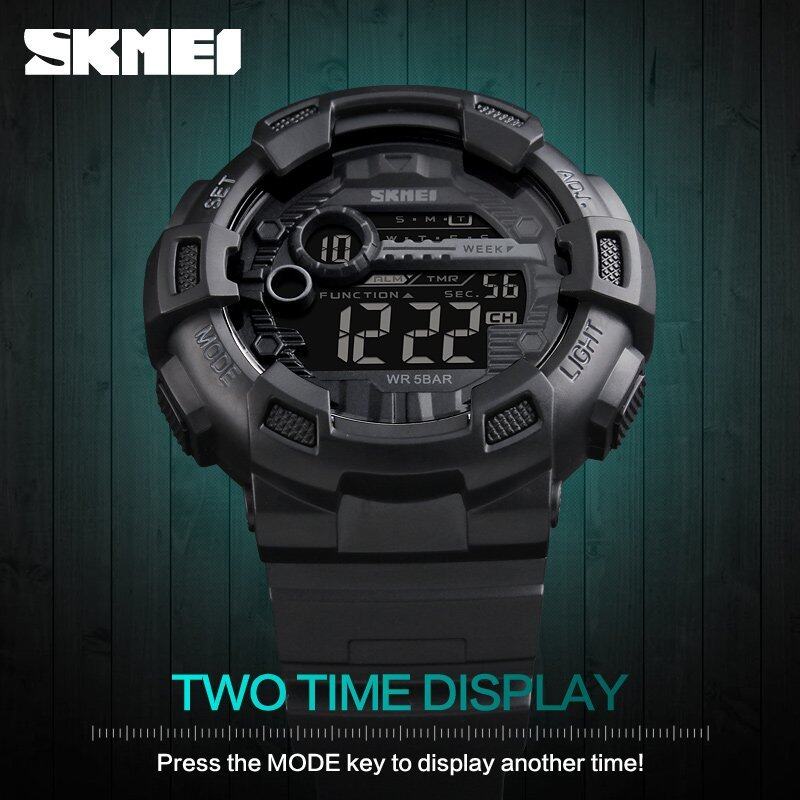 SKMEI Mens Sports Watches LED Digital Military Watch 50M Waterproof Casual Men Alarm Wristwatches Relogio Masculino 1243 Malaysia