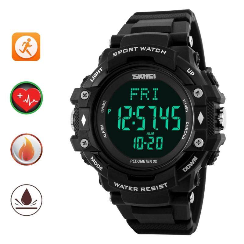 SKMEI Pedometer Heart Rate Monitor Waterproof Sports Watches Calories Counter Fitness Tracker Digital Watches Men Malaysia