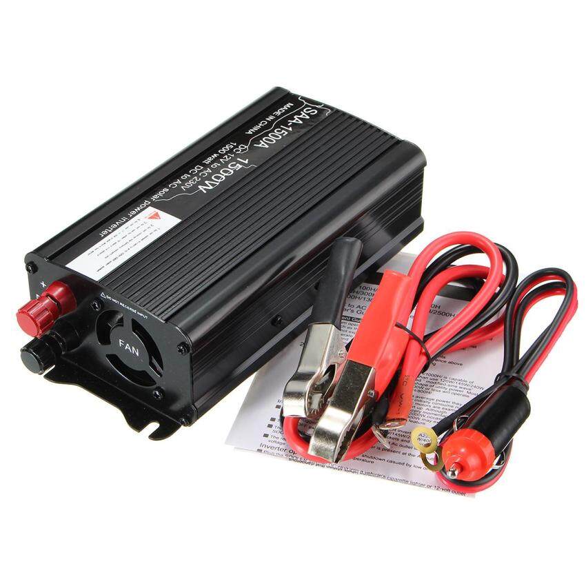 Solar Power Inverter 1500W Peak 12V DC To 220V AC Modified SineWave Converter Black - intl