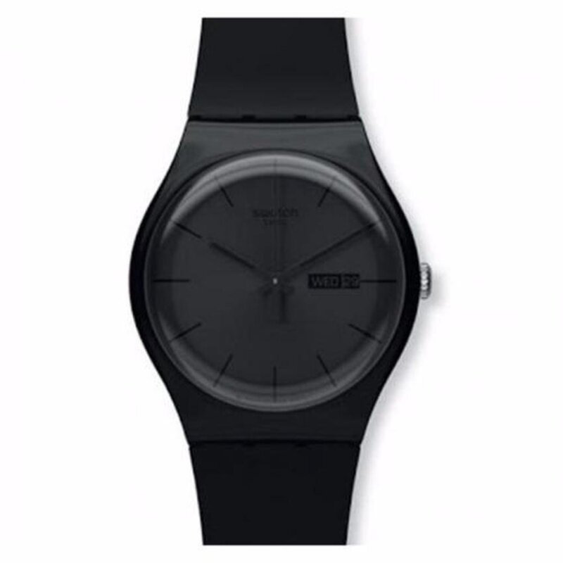 Swatch Unisex Black Rebel Silicone Strap Watch SUOB702 Malaysia