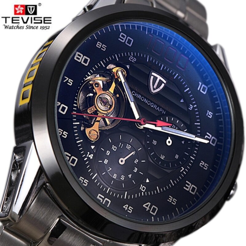 Tevise Brand Fashion Luxury Mens Mechanica Watches Automatic Skeleton Watch Clock Male Business Waterproof Relogio Masculino F8378-002 Malaysia