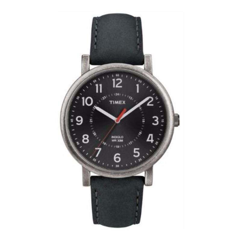 Timex Men T2P219 Originals Oversized Black Genuine Leather Strap Watch Malaysia